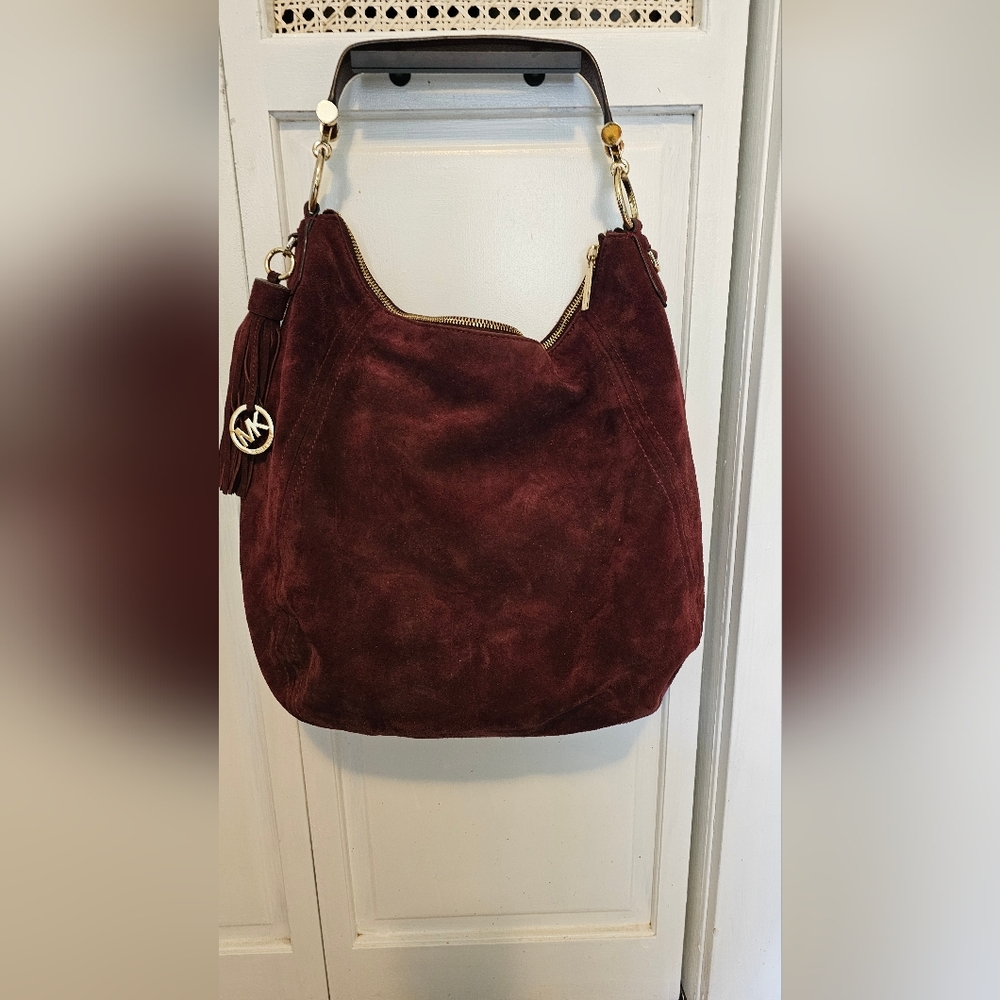 Michael Kors Red Suede Hobo Bag